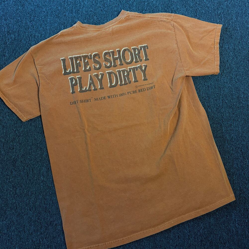 Vintage Y2k Life's Short Play Dirty Arizona Nature Orange Graphic Tee Large